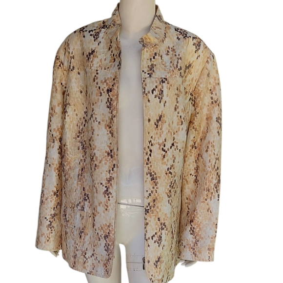 Alfred Dunner Women Stylish Tan and Brown Patterned Jacket Size 20W - Picture 3 of 6